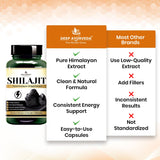 Shilajit Vegan Capsules – 500mg | Himalayan Energy & Vitality Booster | 60 Caps