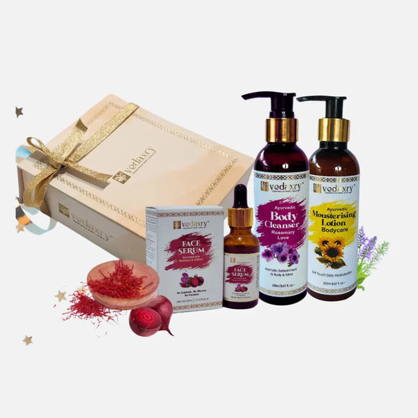 Vedxary Ayurvedic Body Care Pack | Ayurvedic Body Cleanser 200ml + Vedaxry Body Lotion 200ml+ Vedaxry Face Serum 50ml