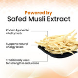 Safed Musli Vegan Capsule-10:1 Extract Based 500mg | Supports Vitality & Endurance