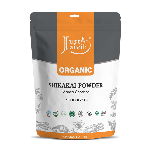 Just Jaivik | Shikakai Powder | Acacia Concinna | USDA Organic | Natural Hair Cleanser