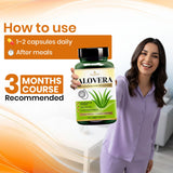 Aloe Vera Vegan Capsule | 10:1 Extract Helps in Skin Care, Digestive Support & Tridosha Balance