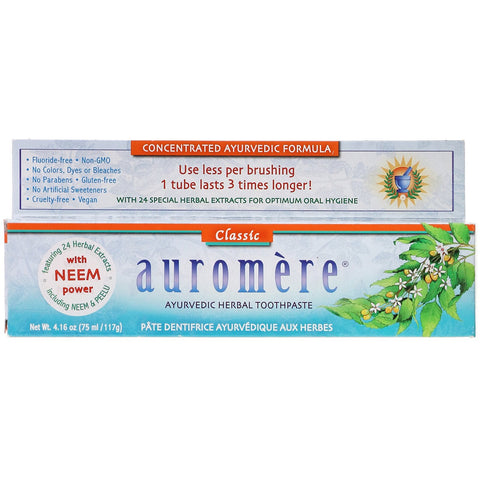 Auromere | Ayurvedic Herbal Toothpaste | Classic | Licorice