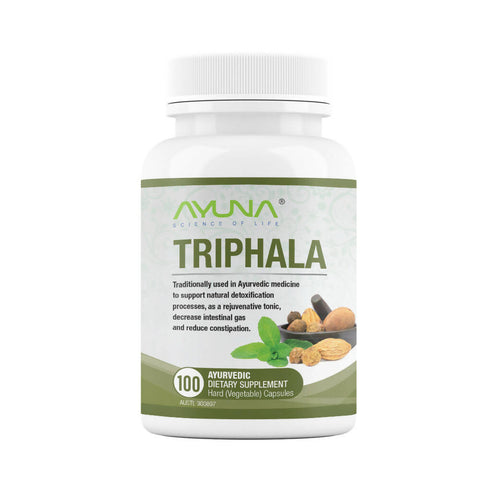 Ayuna | Triphala 100Vc Hard Veggie Capsules | 100 Capsules (x6 Units) | For Healthy Digestion