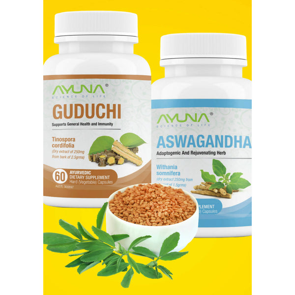 Ayuna | Guduchi And Ashwagandha (60S) | 100 Capsules | 60 Capsules | For Immunity