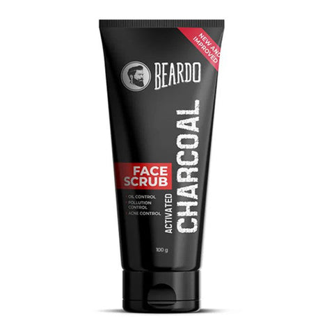 Beardo | Activated Charcoal Face Scrub | 100ml | Charcoal | For Brightens skin tone and Natural Glow