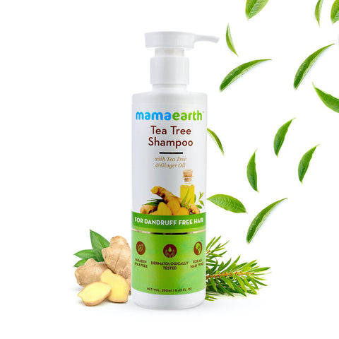 Mamaearth | Tea Tree Shampoo | 250ml | Tea Tree Oil | Ginger Oil | For Dandruff Free Hair
