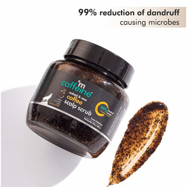 mCaffeine | Naked & Raw Coffee Scalp Scrub | Controls Dandruff | Deeply Cleanses | Exfoliates | 250gm