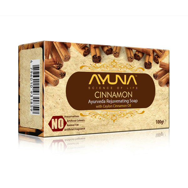 Ayuna | Ayurveda Rejuvenating Cinnamon Soap | 100g (x6 units)| Cinnamon