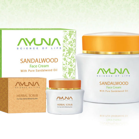 Ayuna | Lemon Lime Facewash + Guduchi + Sandalwood Facecream | For Beauty Care